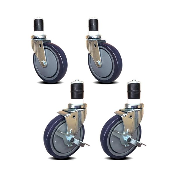 Amgood 4in Casters for Stainless Steel Work Table. Wheels for Metal Prep Tables, 4PK AMG 4CASTERS